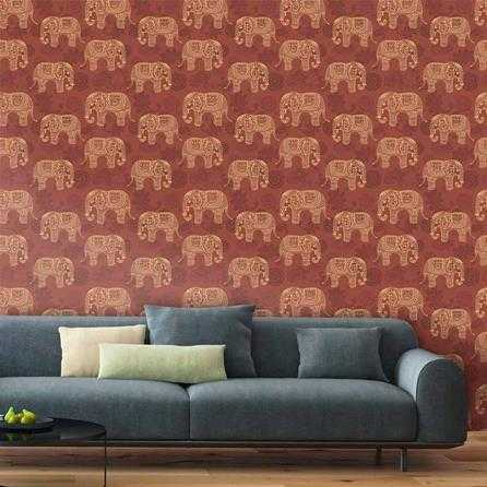 Papel de Parede Adesivo Indiano Elefante 117522841 - Papel na Parede