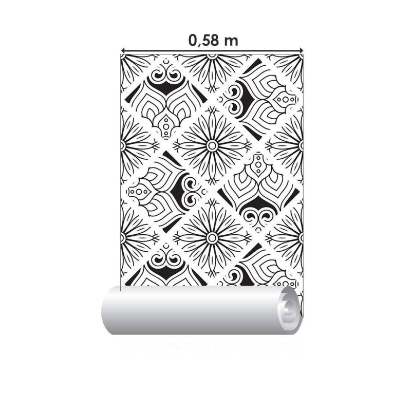 Papel de Parede Adesivo Indiano Mandala Colorir N015042 - Papel na Parede