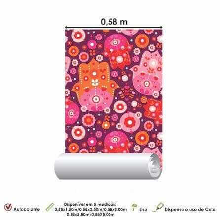 Papel de Parede Adesivo Indiano roxo rosa 179812688 - Papel na Parede