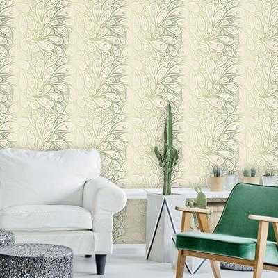Papel de Parede Adesivo Indiano verde 102736067 - Papel na Parede