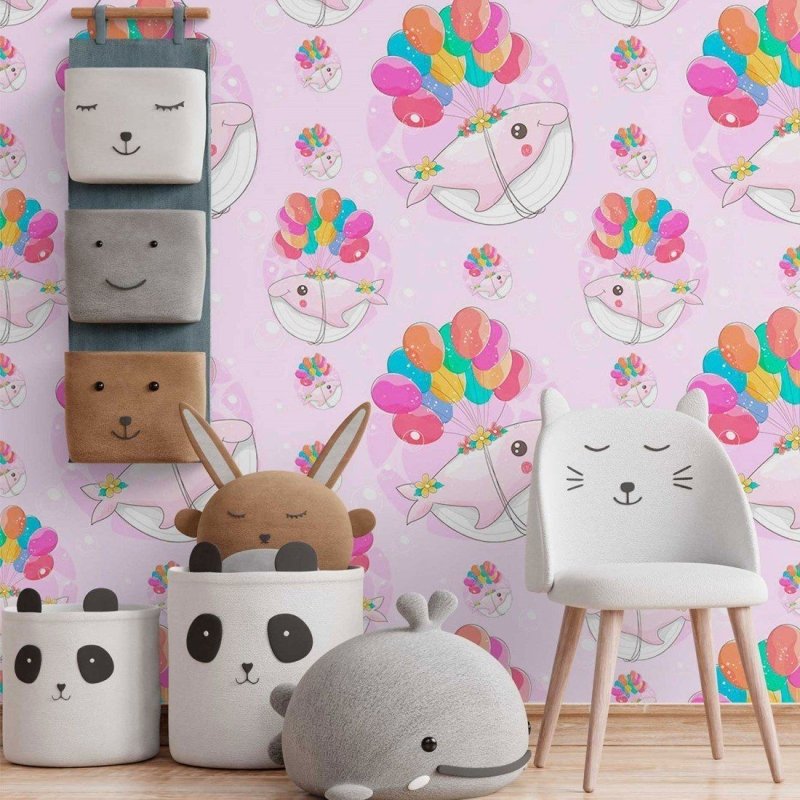 Papel de Parede Adesivo infantil Baleia N014081 - Papel na Parede