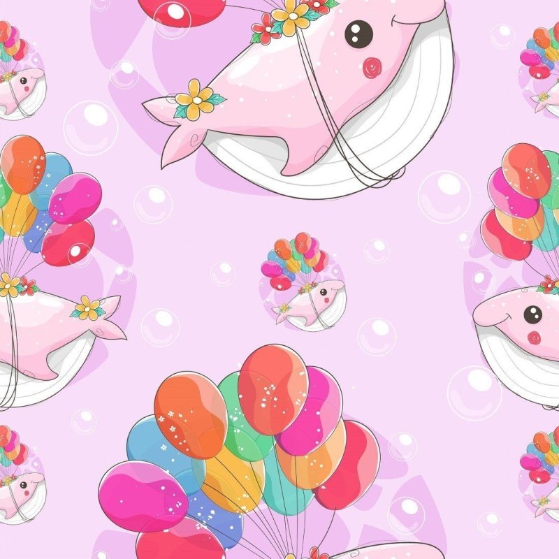Papel de Parede Adesivo infantil Baleia N014081 - Papel na Parede