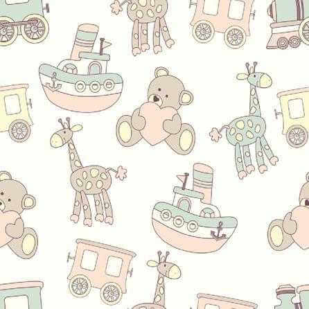 Papel de Parede Adesivo Infantil Branco 53900092 - Papel na Parede