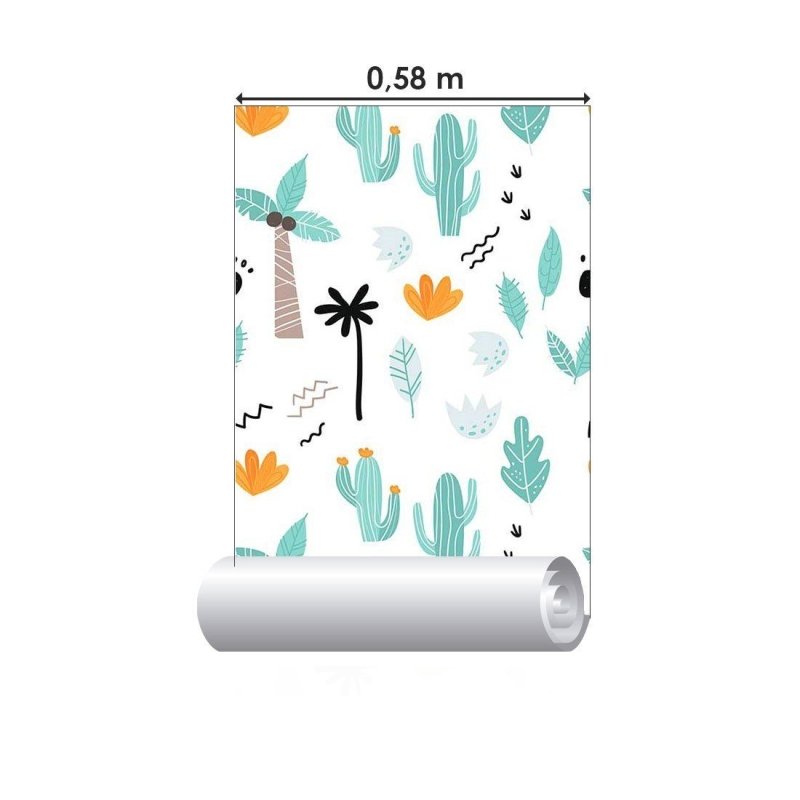 Papel de Parede Adesivo infantil cactos N014159 - Papel na Parede