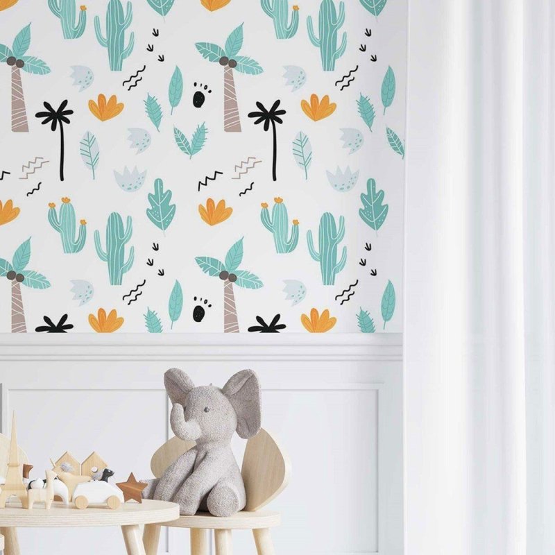 Papel de Parede Adesivo infantil cactos N014159 - Papel na Parede