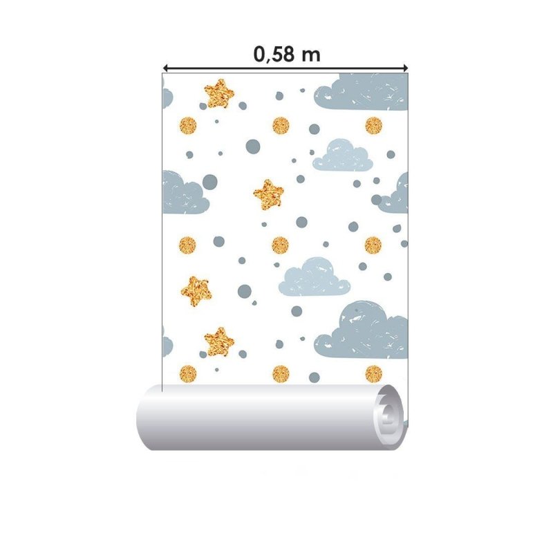 Papel de Parede Adesivo Infantil Céu Estrelado N013201 - Papel na Parede