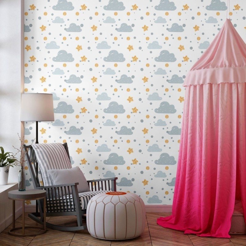 Papel de Parede Adesivo Infantil Céu Estrelado N013201 - Papel na Parede