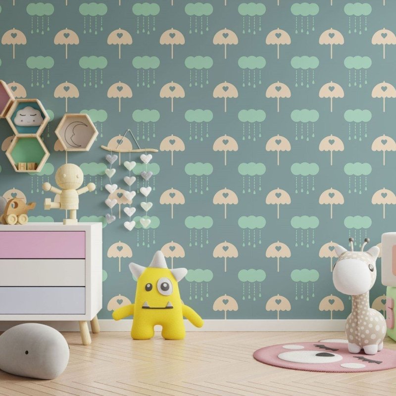 Papel de Parede Adesivo Infantil Chuva N013170 - Papel na Parede