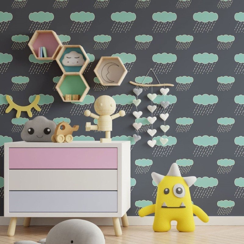 Papel de Parede Adesivo Infantil Chuva N013176 - Papel na Parede