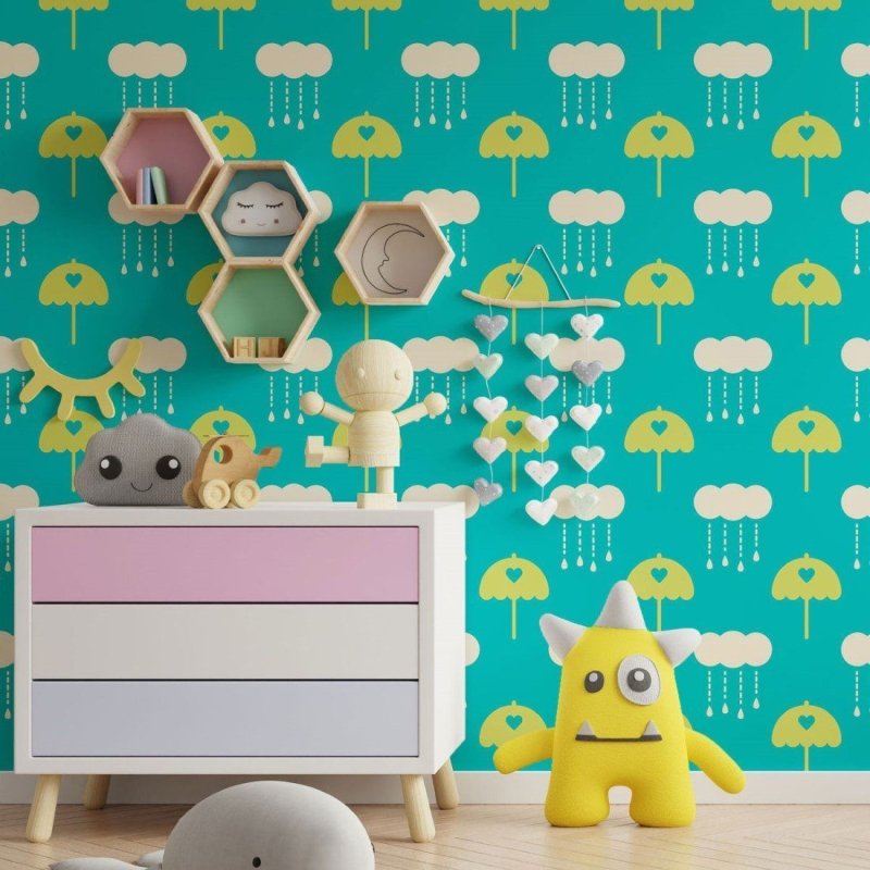 Papel de Parede Adesivo Infantil Chuva N013177 - Papel na Parede