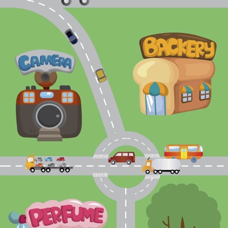 Papel de Parede Adesivo Infantil Cidade N011092 - Papel na Parede