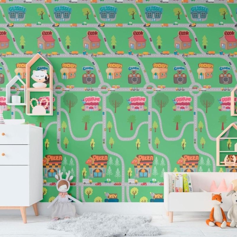 Papel de Parede Adesivo Infantil Cidade N011092 - Papel na Parede