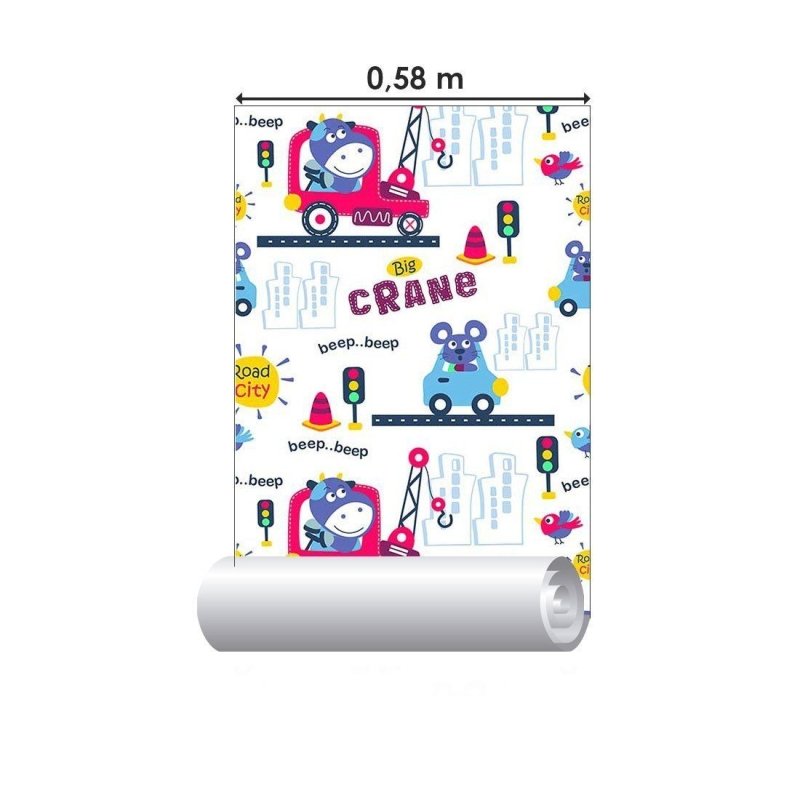 Papel de Parede Adesivo infantil cidade N014138 - Papel na Parede