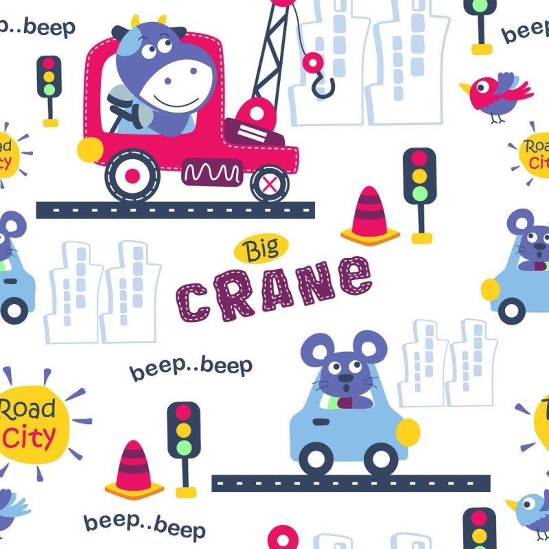 Papel de Parede Adesivo infantil cidade N014138 - Papel na Parede