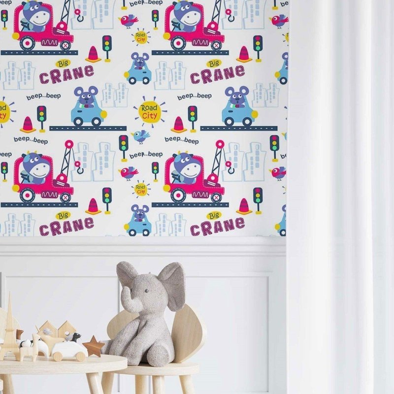 Papel de Parede Adesivo infantil cidade N014138 - Papel na Parede