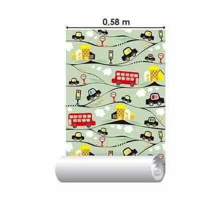 Papel de Parede Adesivo Infantil Cidade Verde 221798386 - Papel na Parede