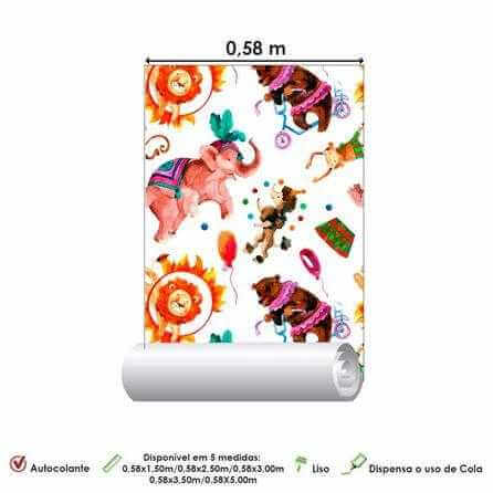 Papel de Parede Adesivo Infantil Circo Aquarela 311478197 - Papel na Parede