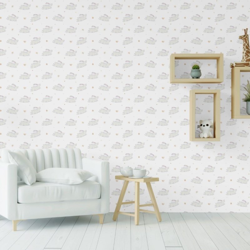 Papel de Parede Adesivo Infantil Coelhinhos N019080 - Papel na Parede