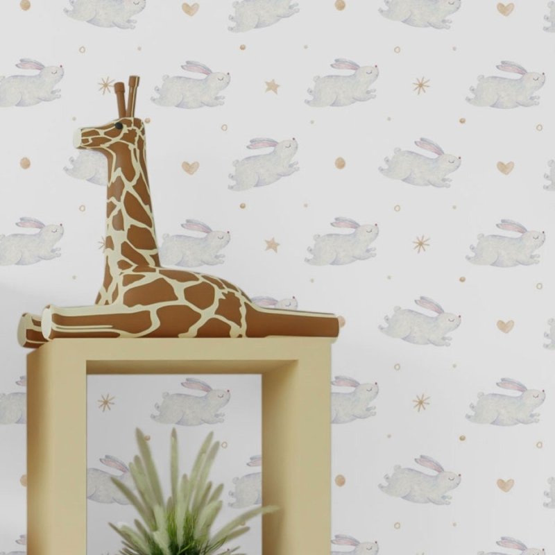Papel de Parede Adesivo Infantil Coelhinhos N019080 - Papel na Parede