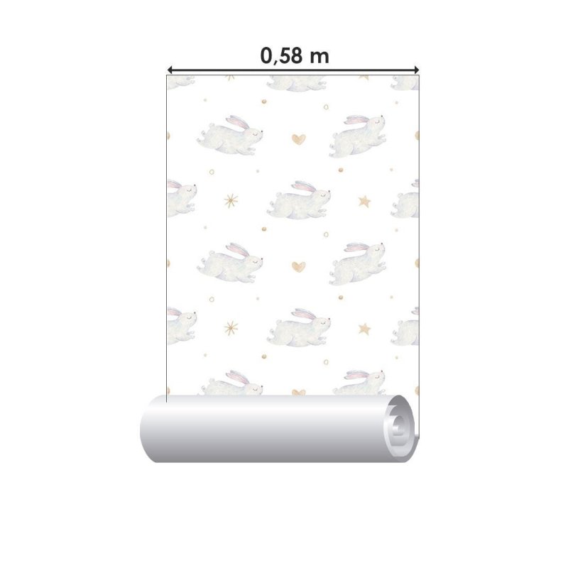 Papel de Parede Adesivo Infantil Coelhinhos N019080 - Papel na Parede