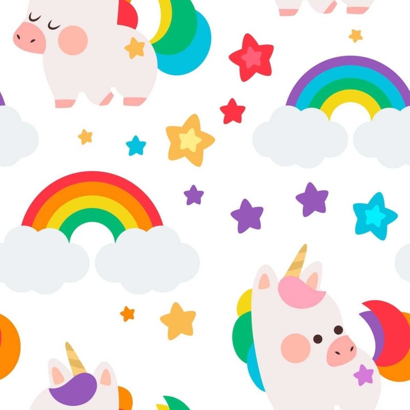 Papel de Parede Adesivo Infantil colorido arco iris N03030 - Papel na Parede