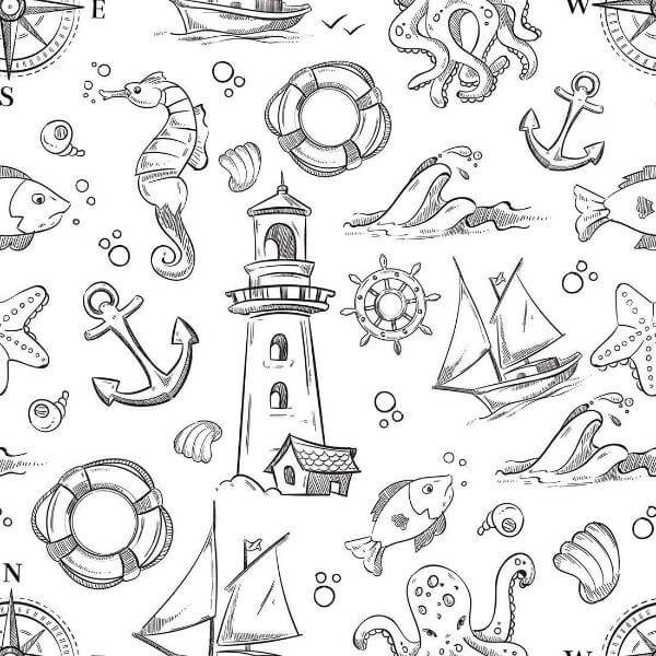 Papel de Parede Adesivo Infantil Colorir N02175 - Papel na Parede