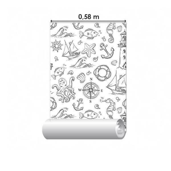 Papel de Parede Adesivo Infantil Colorir N02175 - Papel na Parede