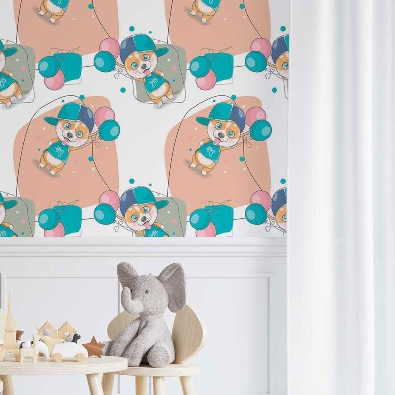 Papel de Parede Adesivo Infantil Corgi N014037 - Papel na Parede