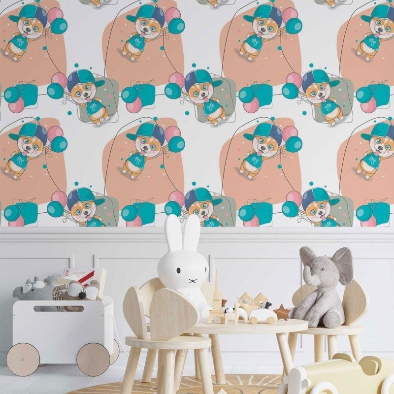 Papel de Parede Adesivo Infantil Corgi N014037 - Papel na Parede
