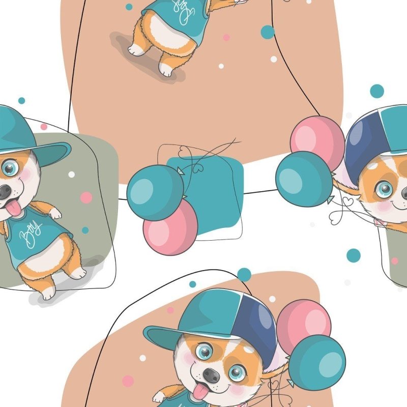 Papel de Parede Adesivo Infantil Corgi N014037 - Papel na Parede