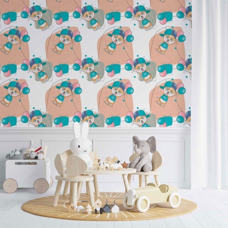 Papel de Parede Adesivo Infantil Corgi N014037 - Papel na Parede
