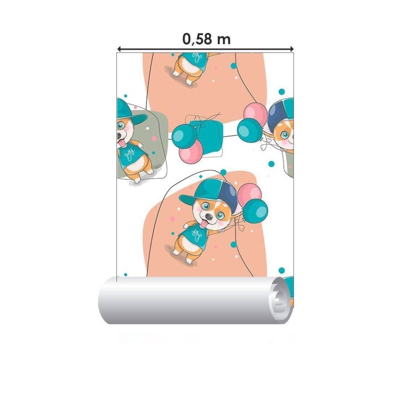 Papel de Parede Adesivo Infantil Corgi N014037 - Papel na Parede