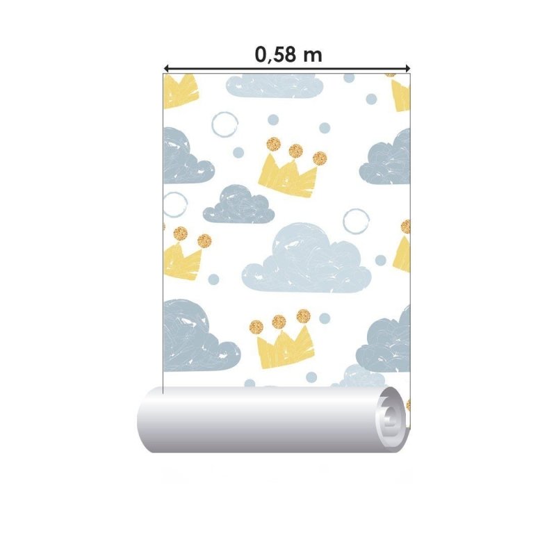 Papel de Parede Adesivo Infantil Coroas nas Nuvens N013200 - Papel na Parede
