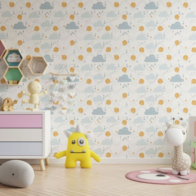 Papel de Parede Adesivo Infantil Dia Chuvoso N013202 - Papel na Parede