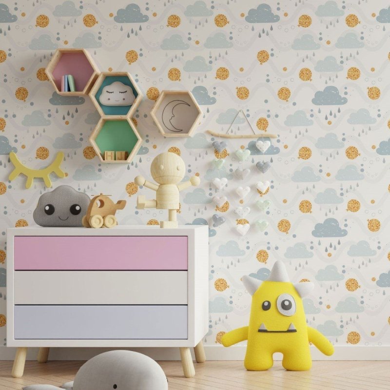 Papel de Parede Adesivo Infantil Dia Chuvoso N013202 - Papel na Parede