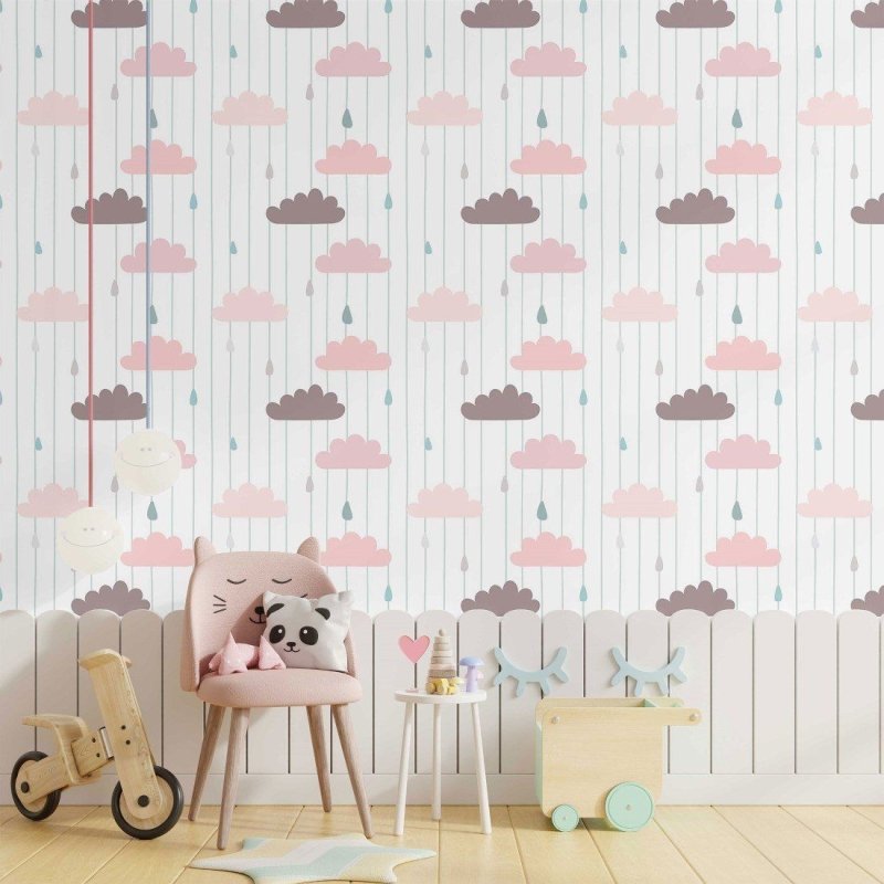 Papel de Parede Adesivo infantil dia de chuva N014117 - Papel na Parede