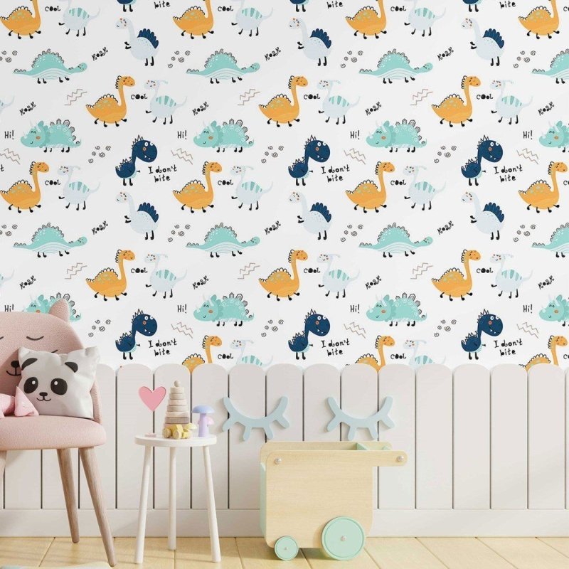 Papel de Parede Adesivo infantil Dinossauros N014156 - Papel na Parede