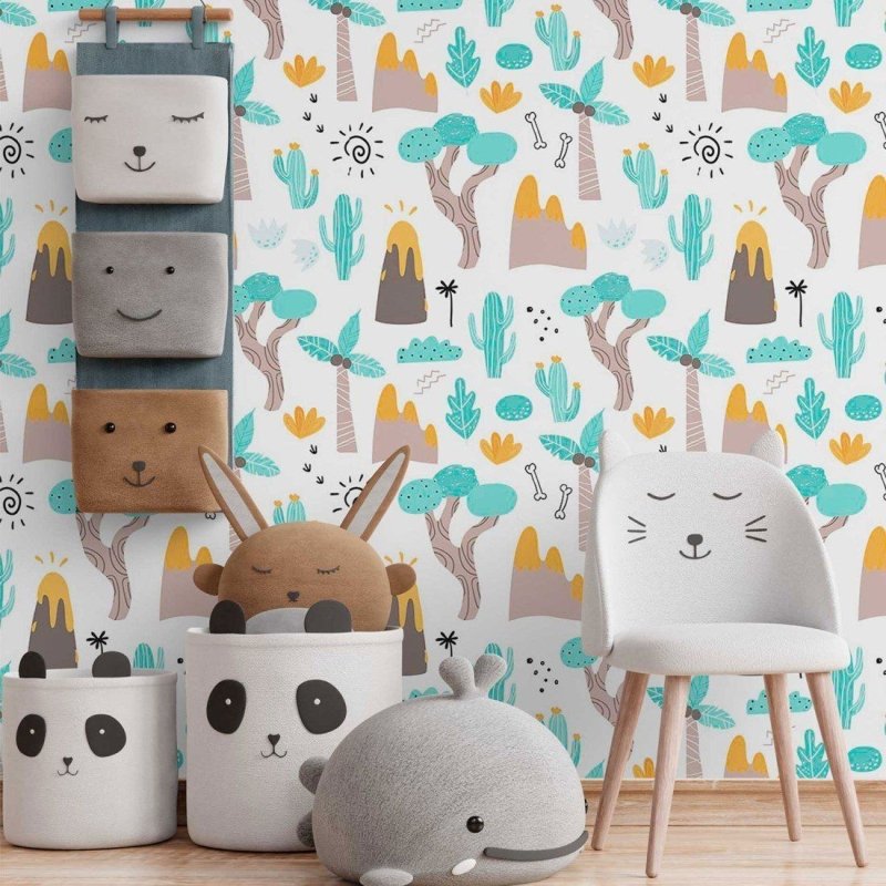 Papel de Parede Adesivo infantil Dinossauros N014157 - Papel na Parede