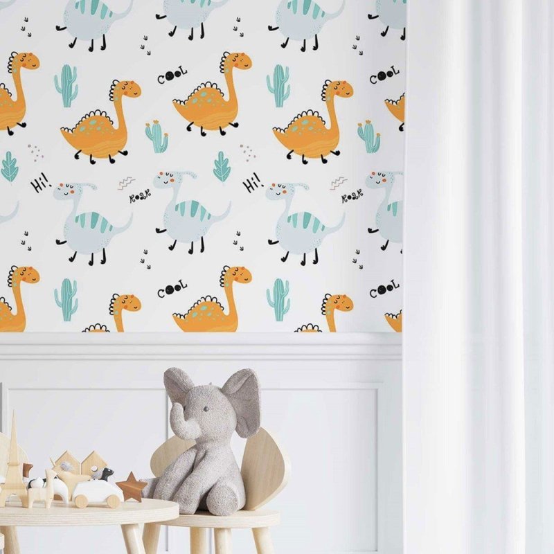 Papel de Parede Adesivo infantil Dinossauros N014158 - Papel na Parede