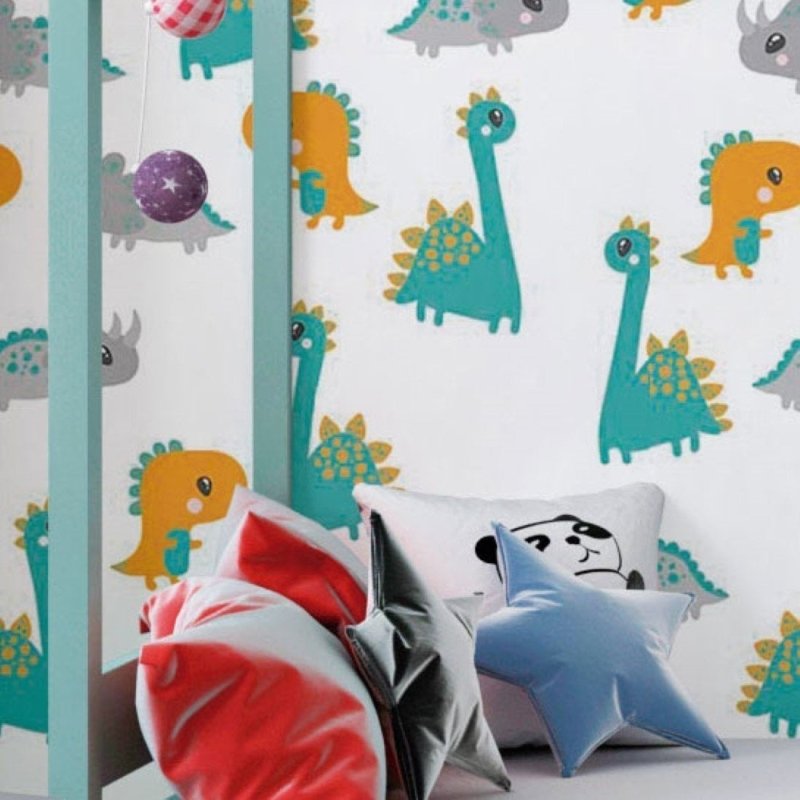 Papel de Parede Adesivo Infantil Dinossauros N018070 - Papel na Parede