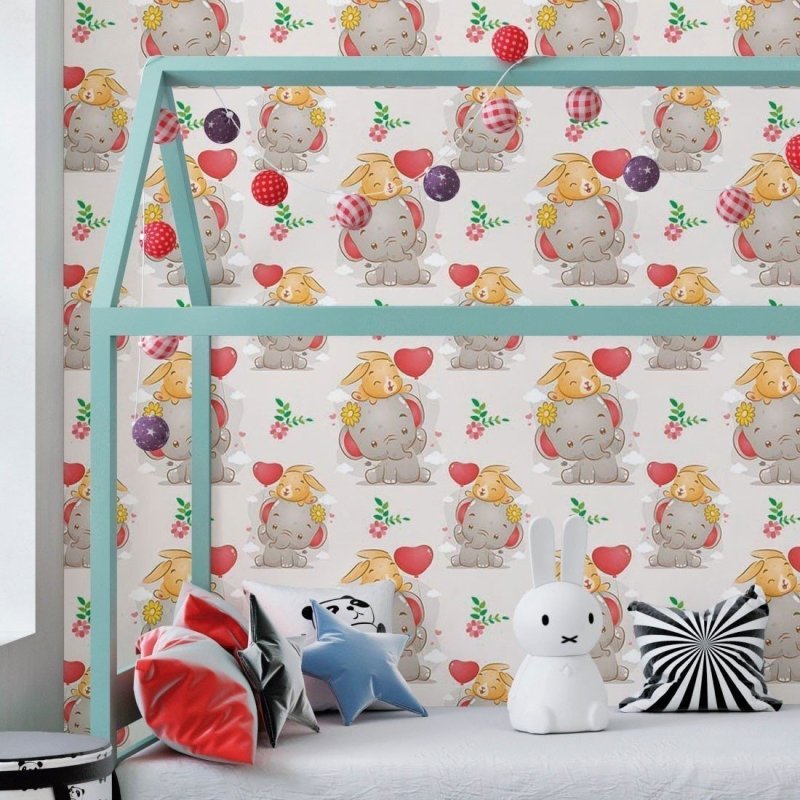 Papel de Parede Adesivo Infantil Elefantes N018058 - Papel na Parede