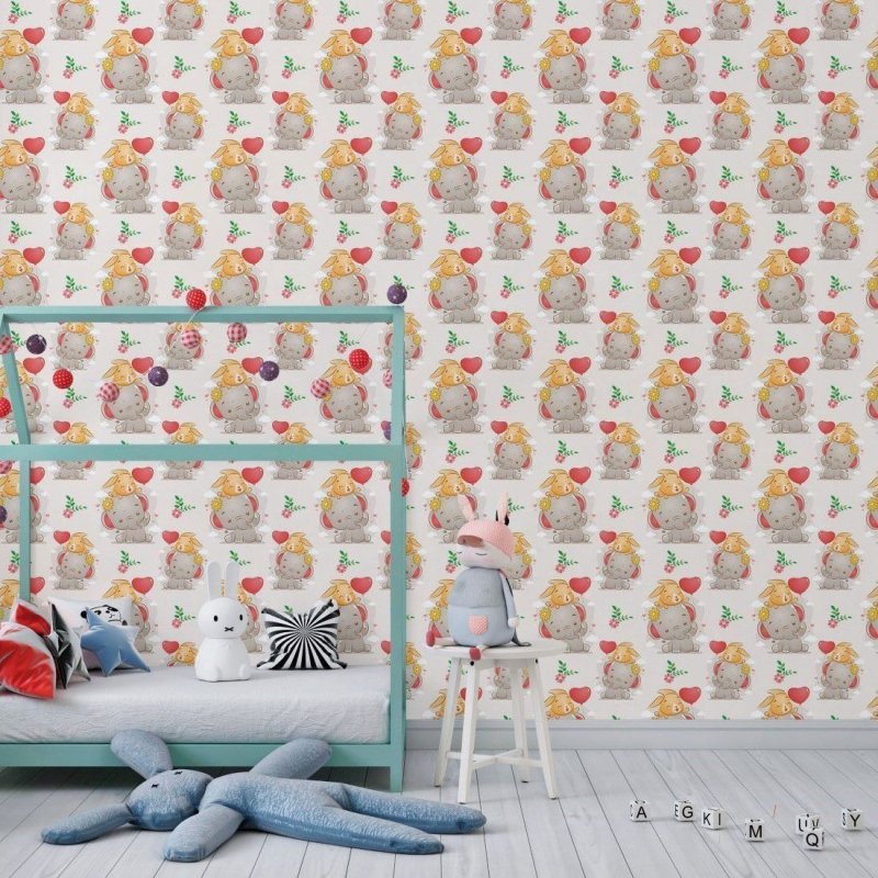 Papel de Parede Adesivo Infantil Elefantes N018058 - Papel na Parede