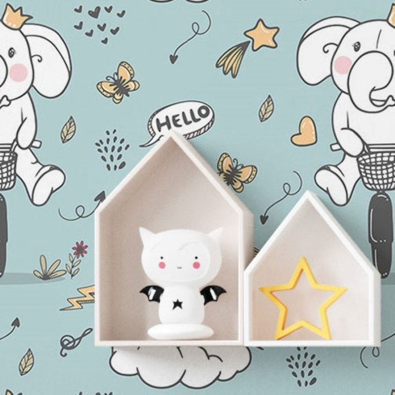 Papel de Parede Adesivo Infantil Elefantes N019035 - Papel na Parede