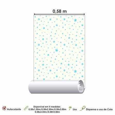 Papel de Parede Adesivo Infantil Estrelas Azul 555525778 - Papel na Parede