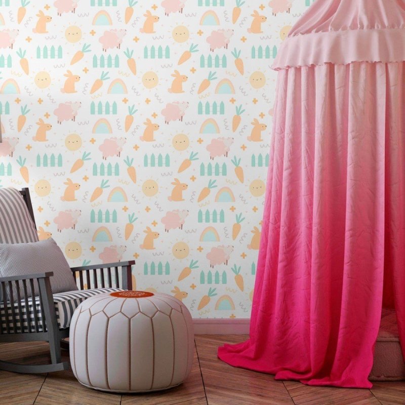 Papel de Parede Adesivo Infantil Fazendinha N013167 - Papel na Parede