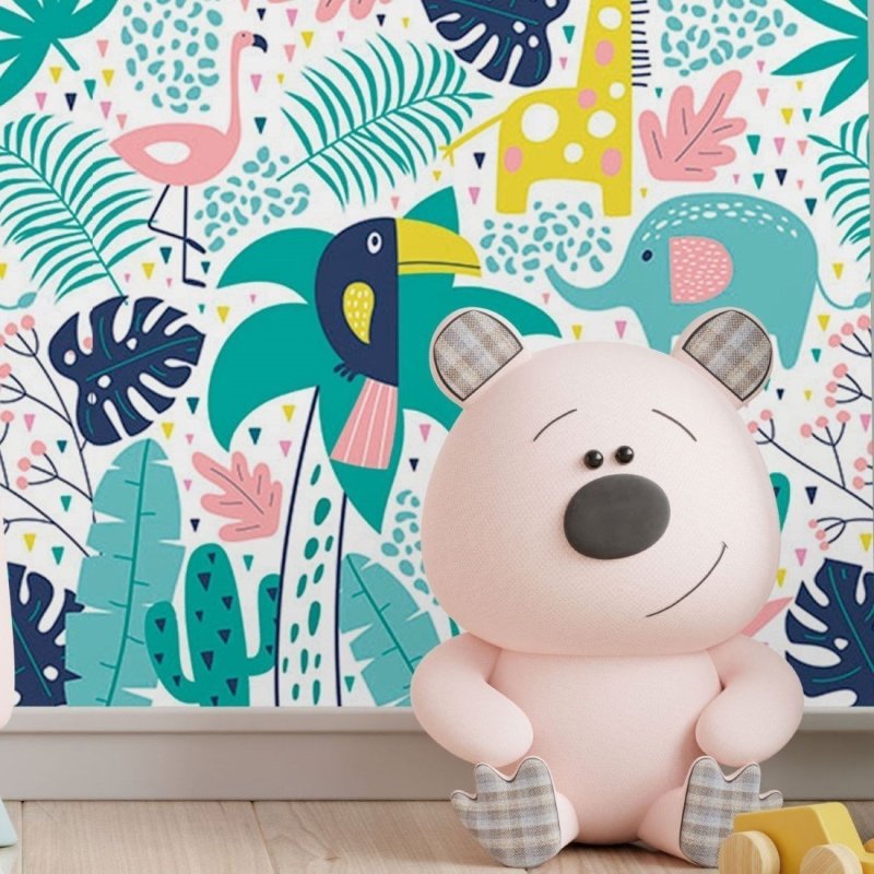 Papel de Parede Adesivo Infantil Floresta Abstrata N017112 - Papel na Parede