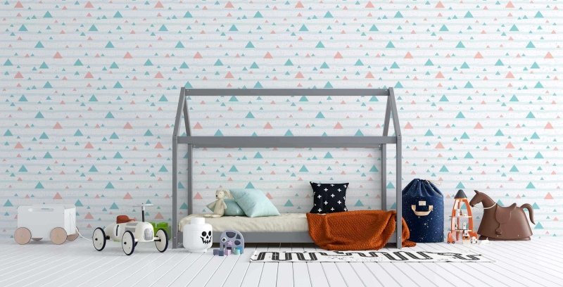 Papel de Parede Adesivo Infantil Geométrico 574887715 - Papel na Parede