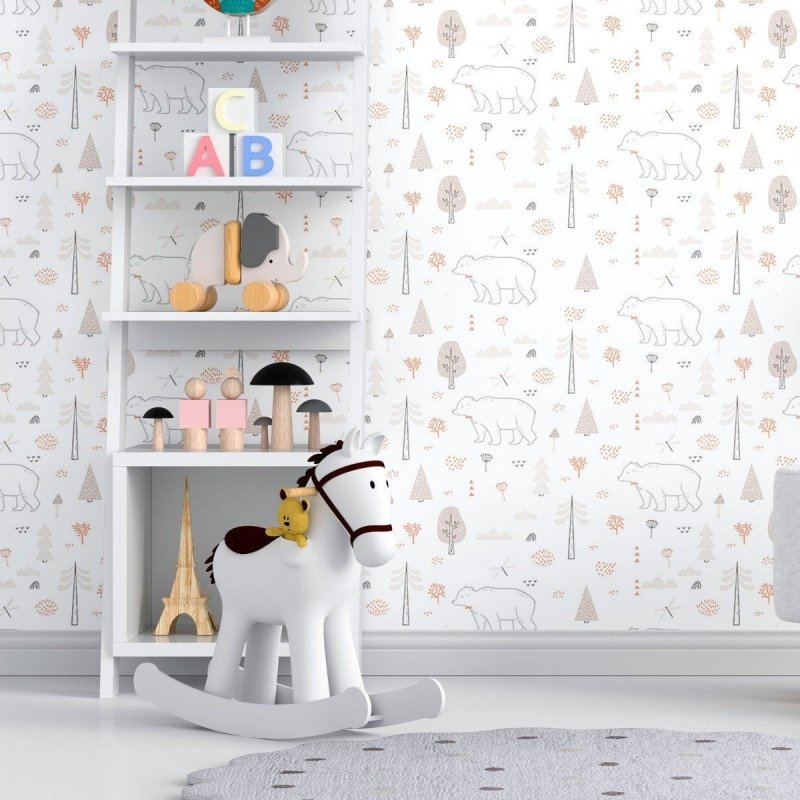 Papel de Parede Adesivo Infantil Inverno Urso Polar N012082 - Papel na Parede
