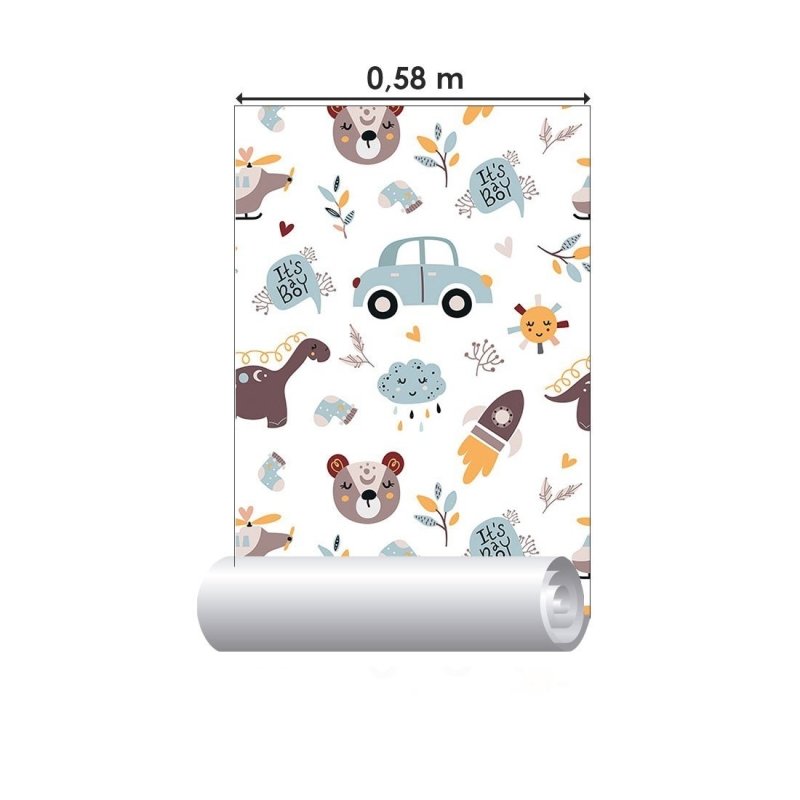 Papel de Parede Adesivo Infantil It's a Boy N019095 - Papel na Parede