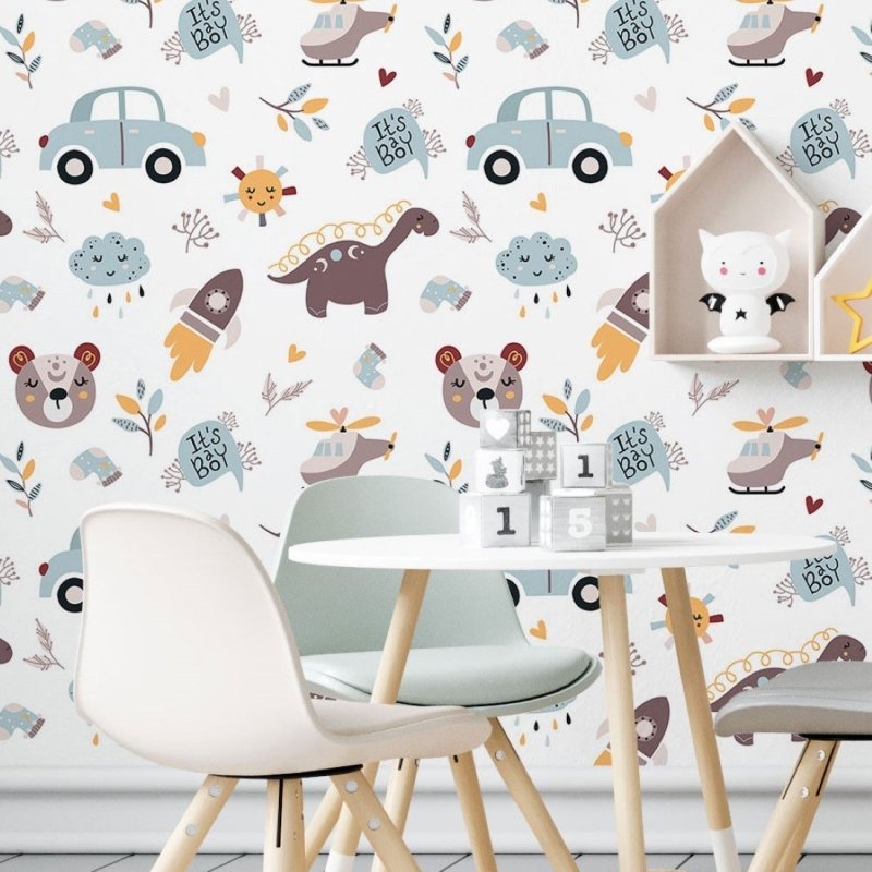 Papel de Parede Adesivo Infantil It's a Boy N019095 - Papel na Parede